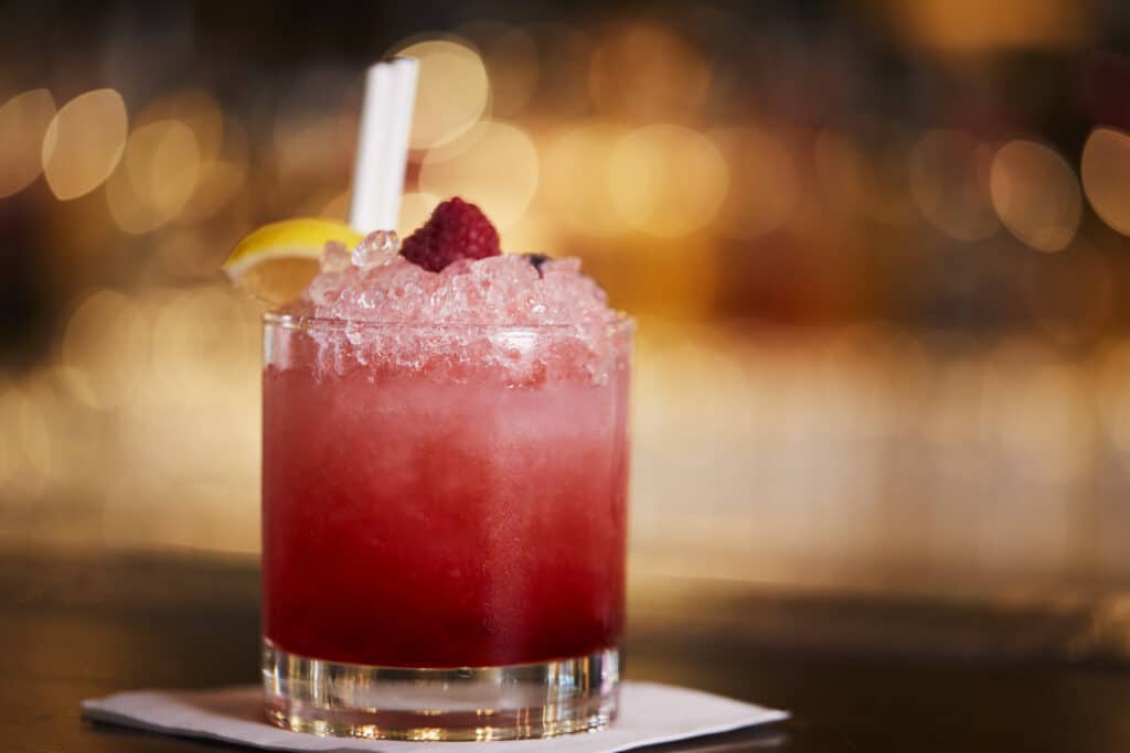 Close Up Of Daiquiri Cocktail On Bar Counter